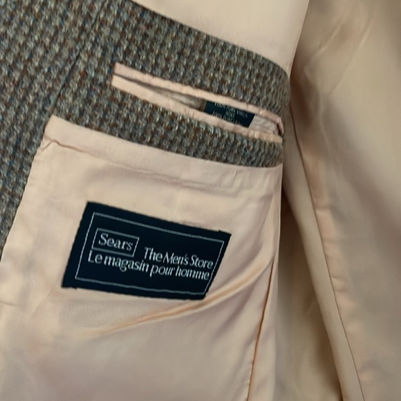 Vintage sears men’s wool tweed blazer brown 1970s 1960s acadamia menswear - Picture 5 of 10